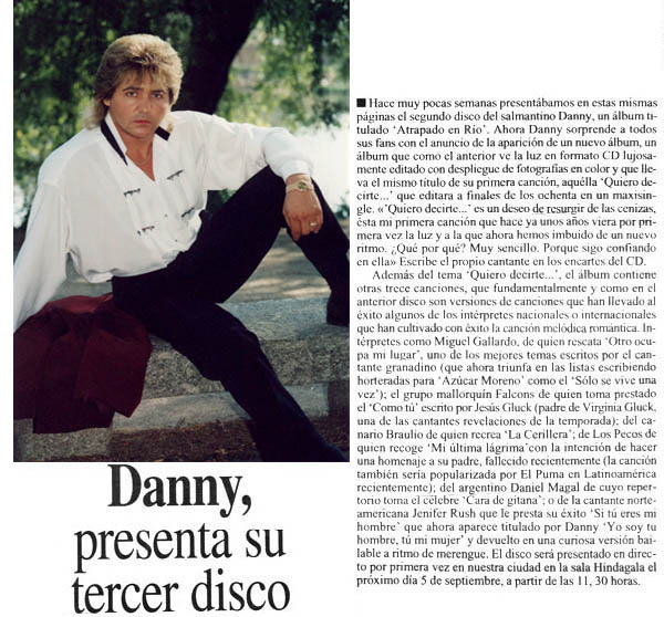Danny presenta su tercer disco