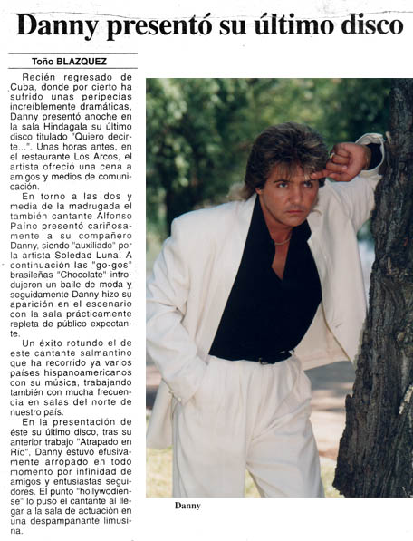 Danny presento su ultimo disco